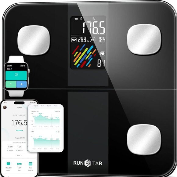 Smart Scale for Body Weight and Fat Percentage, High Accuracy Digital Bathroom S - Picture 1 of 6